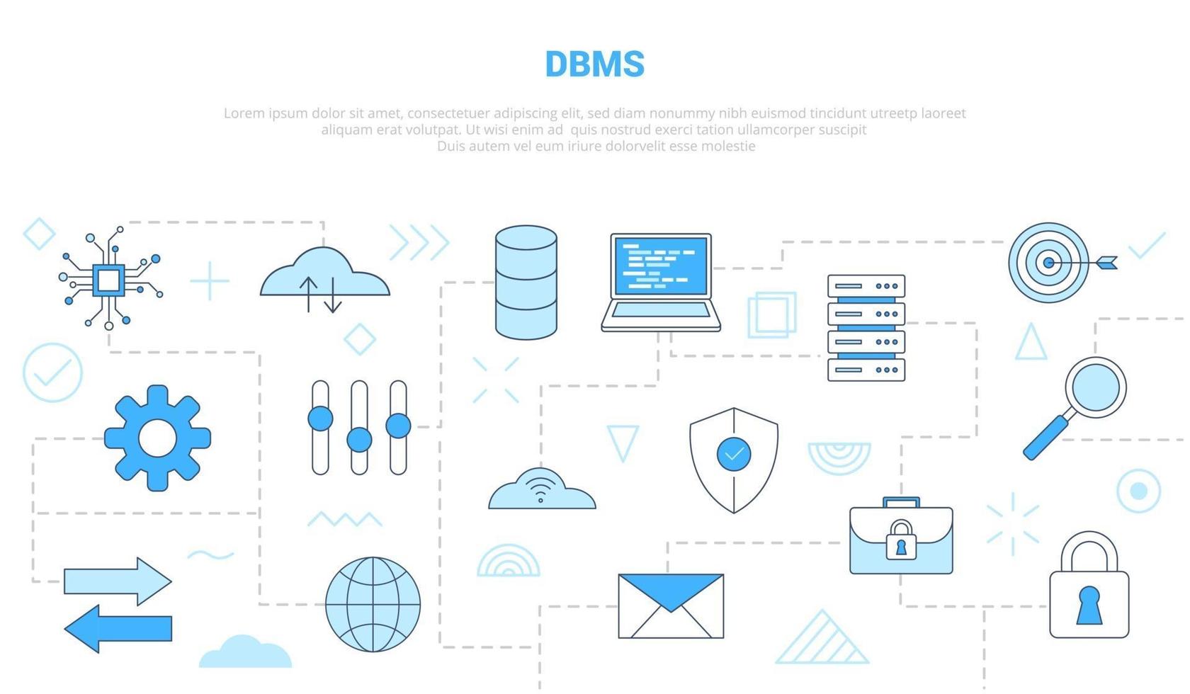 Konzept des dbms-Datenbankmanagementsystems vektor