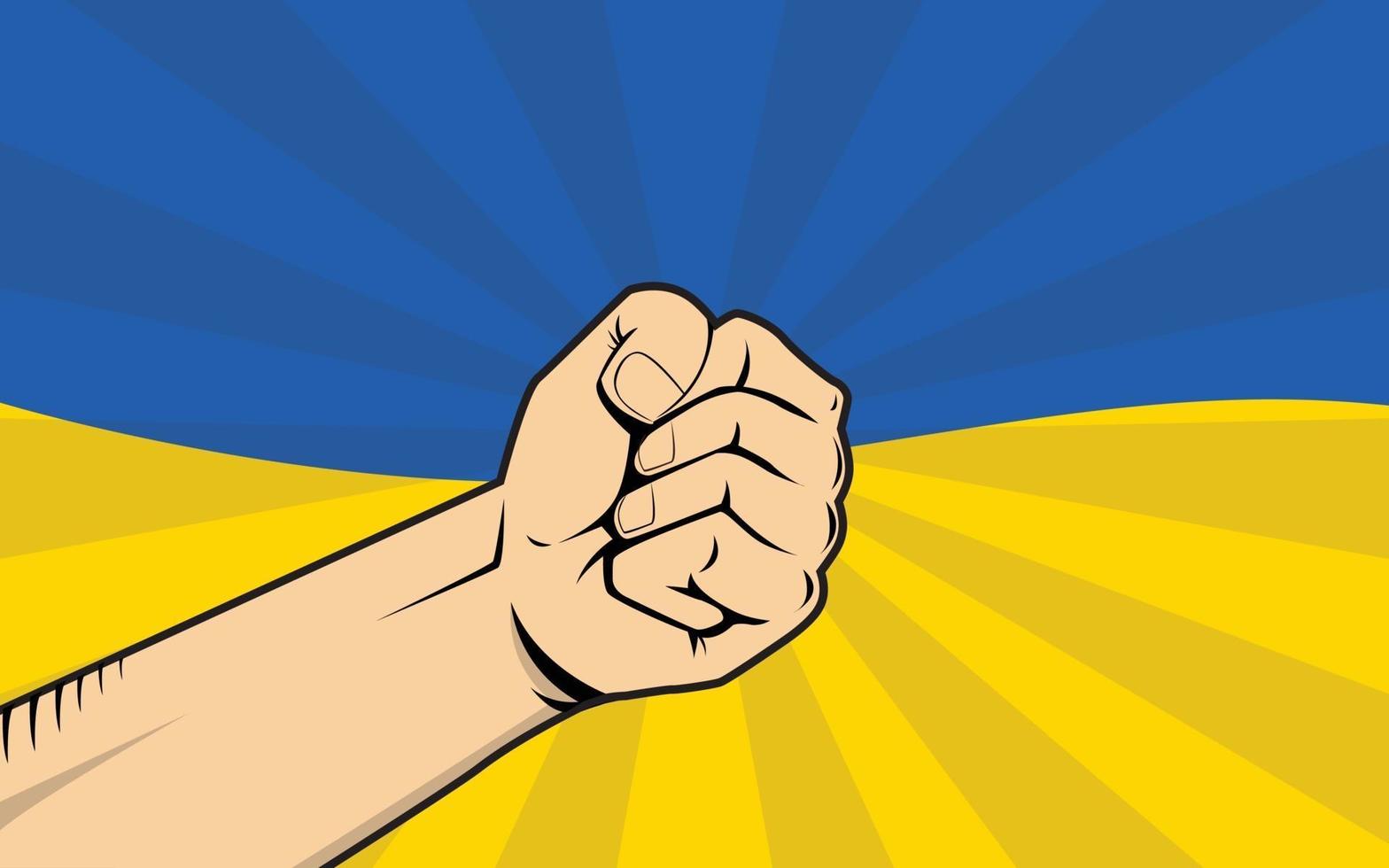 ukraine protestillustration mit einer hand starken faust vektor