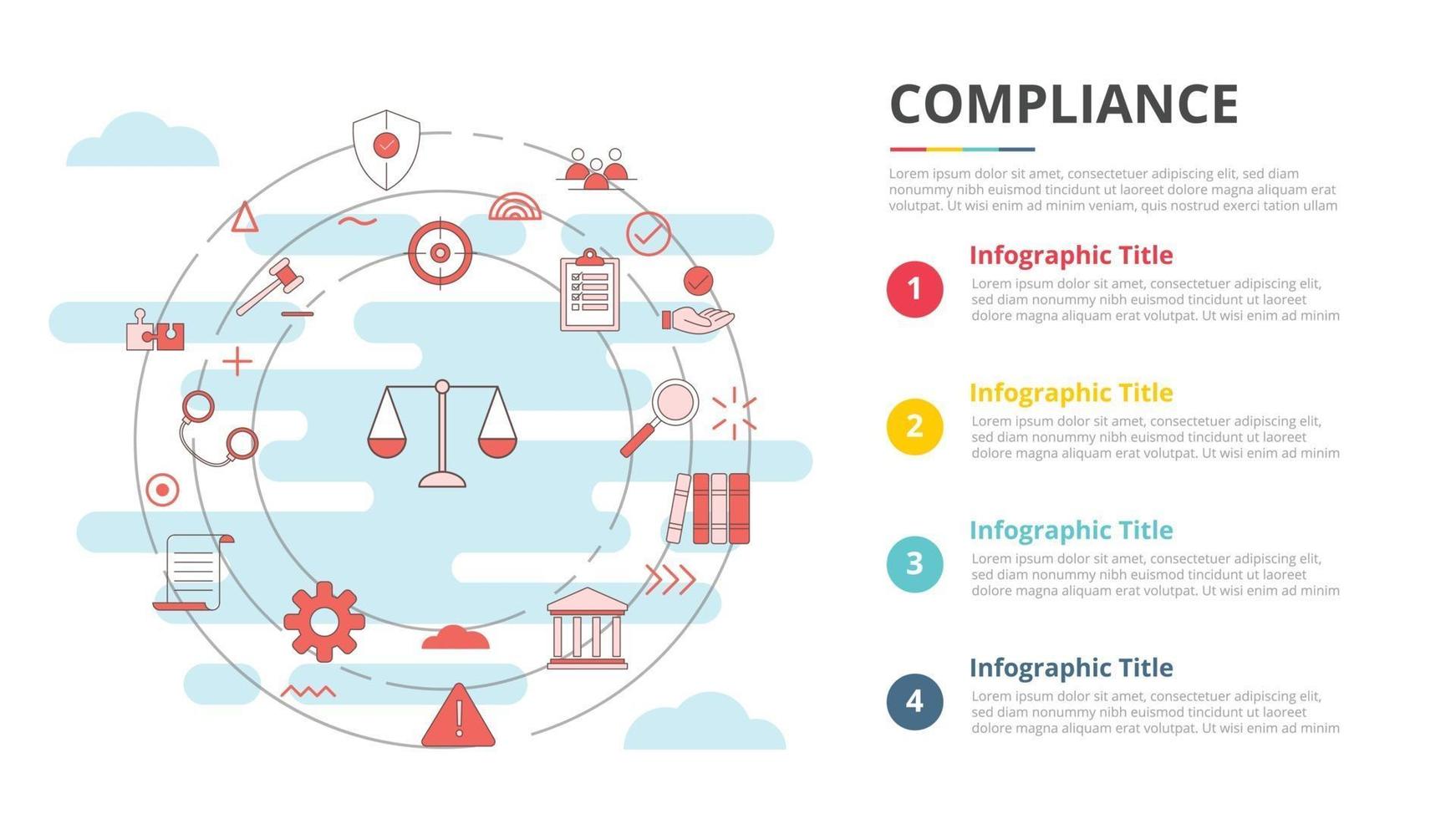 överensstämmelse koncept för infographic mall banner vektor