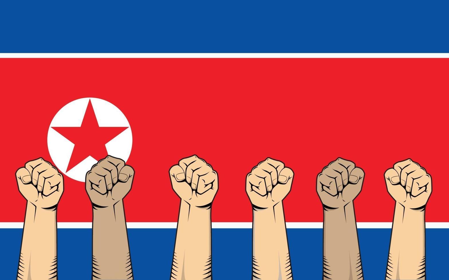 nordkorea protest kampf gegen eine kriegsillustration vektor