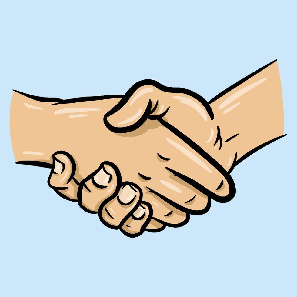 Handshake-Cartoon-Vektor-Illustration vektor