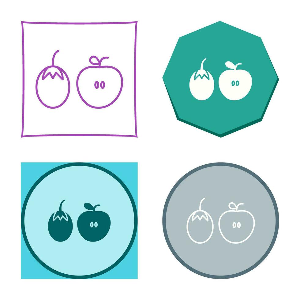 frukt och vgrönsaker vektor ikon
