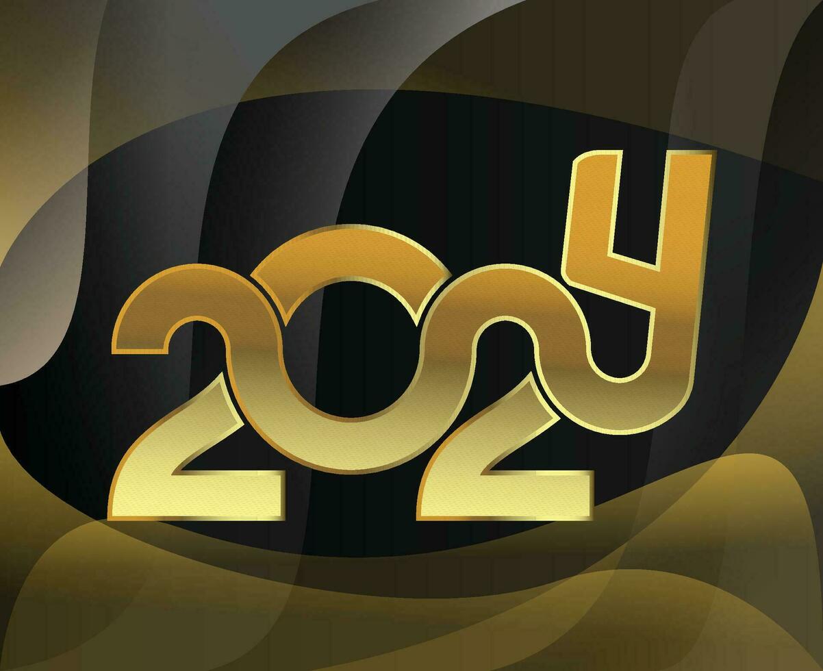 2024 glücklich Neu Jahr Urlaub Design Gold abstrakt Vektor Logo Symbol Illustration