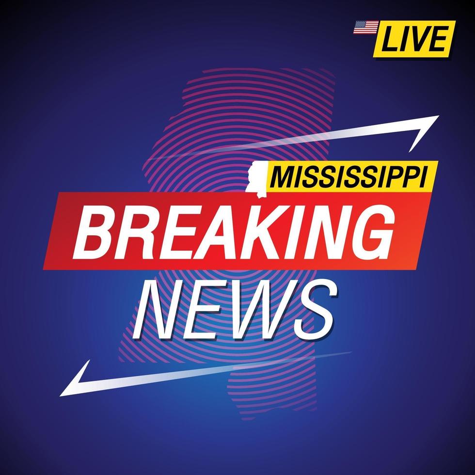 Aktuelle Nachrichten Vereinigte Staaten von Amerika mit Hintergrundkarte von Mississippi vektor