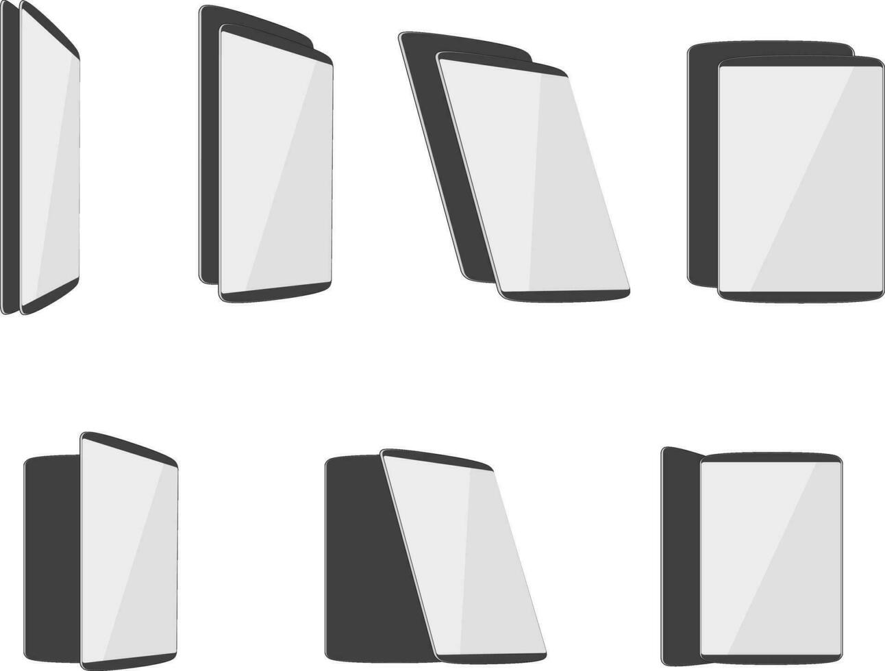 platt tabletter annorlunda vinklar vektor