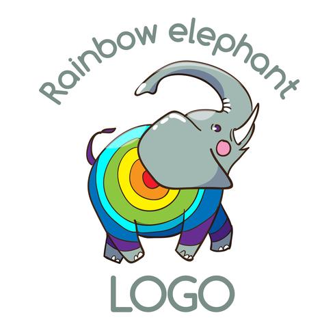Multicolor Elephant Emblem för din företags logotyp vektor