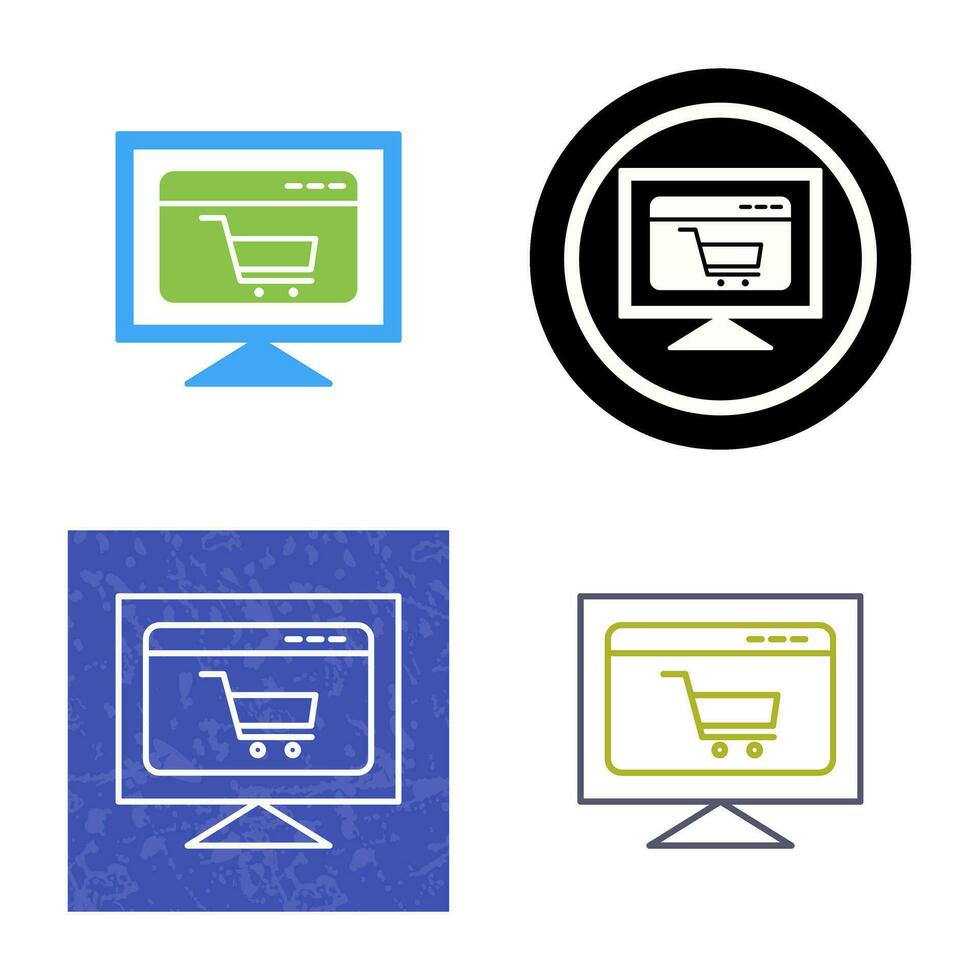 E-Commerce-Website-Vektorsymbol vektor