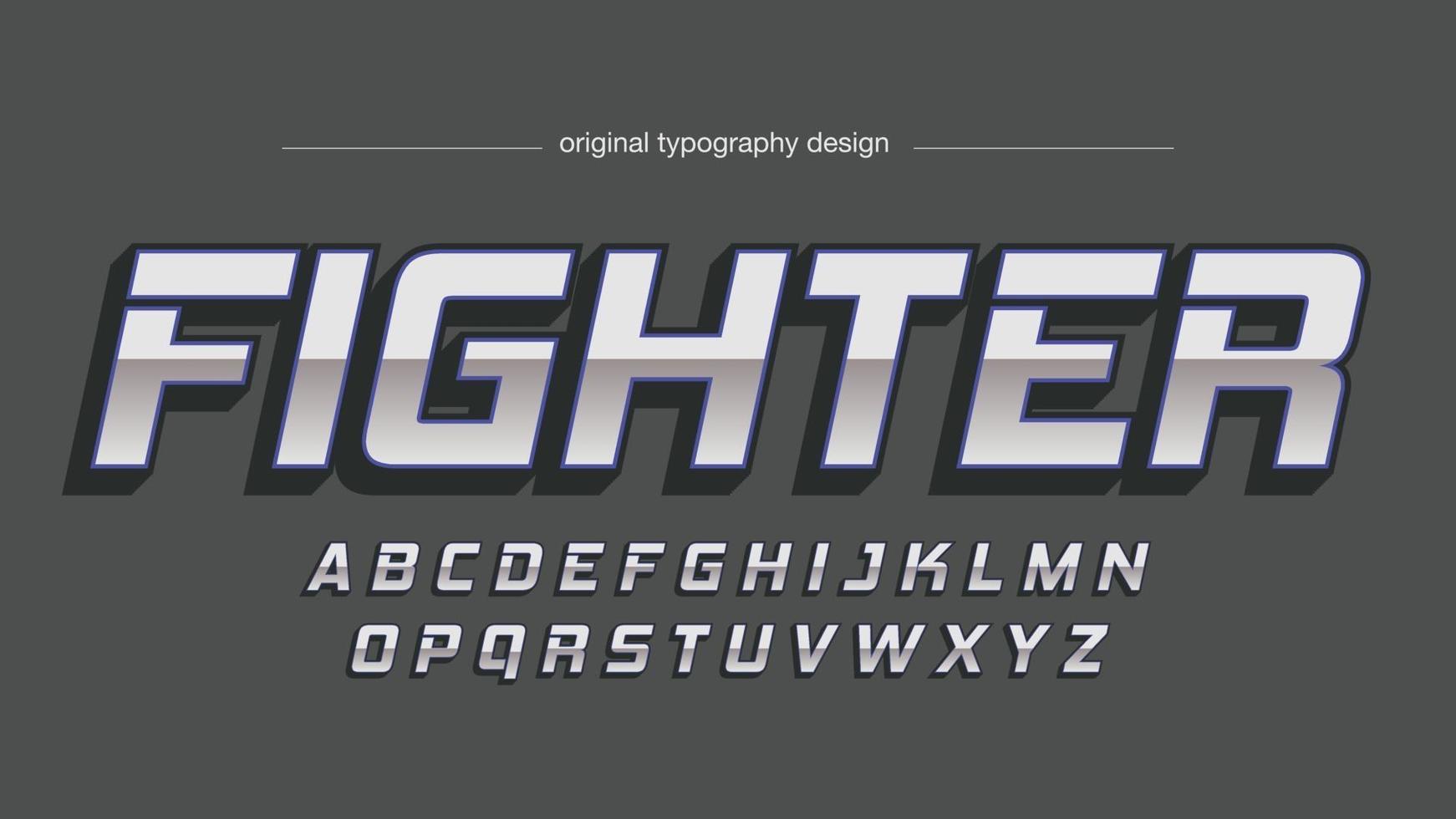 3d krom stor typ sport typografi vektor