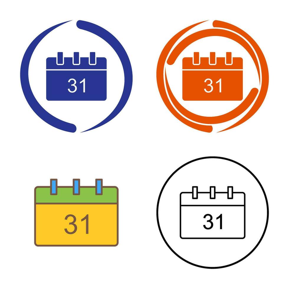 einzigartiges Kalendervektorsymbol vektor