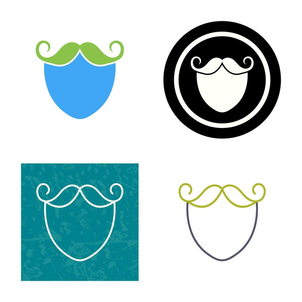 skägg och mustasch vektor ikon