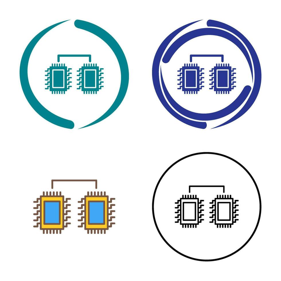 processorer ansluten vektor ikon