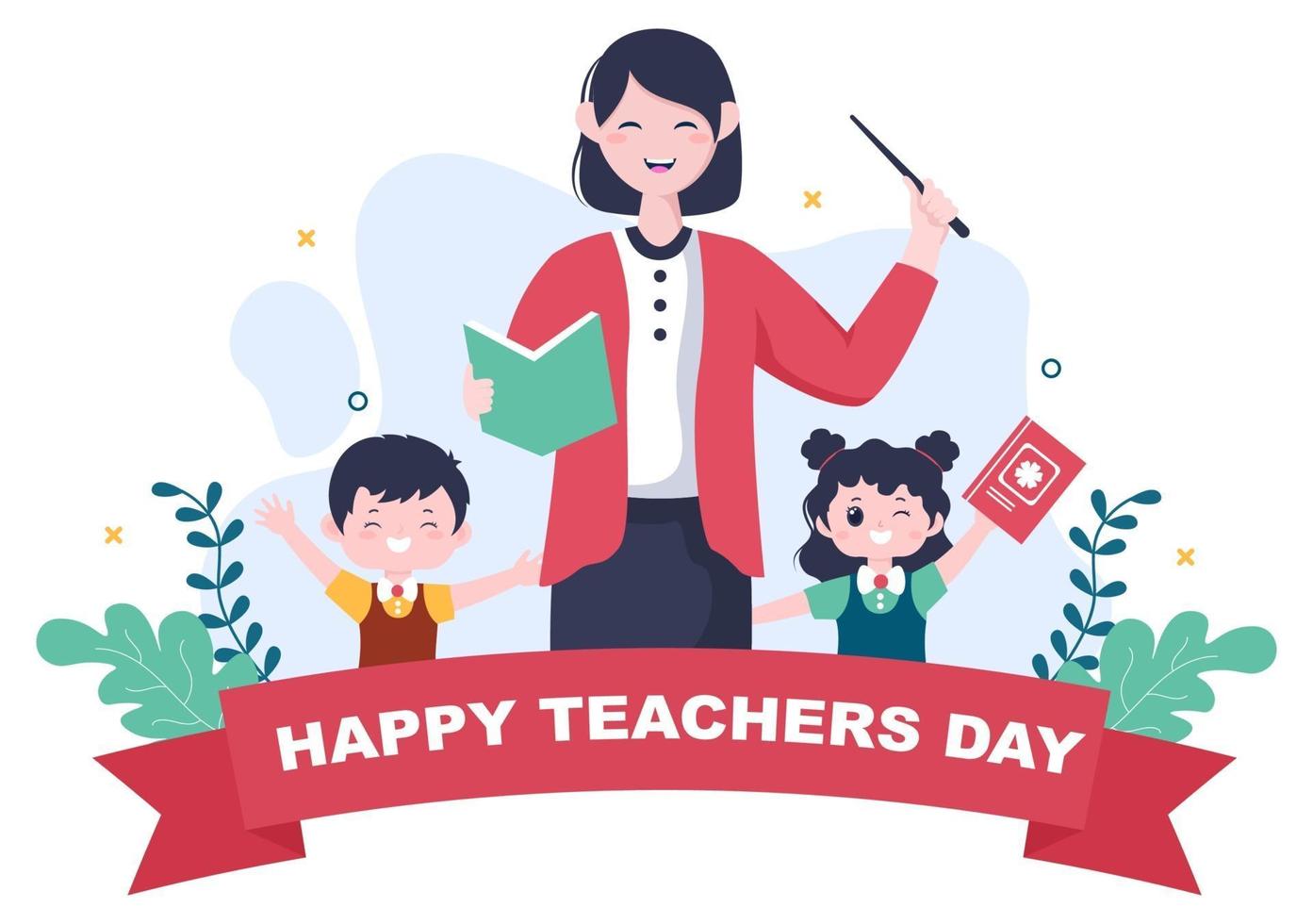 Happy Teacher's Day Hintergrund-Vektor-Illustration vektor