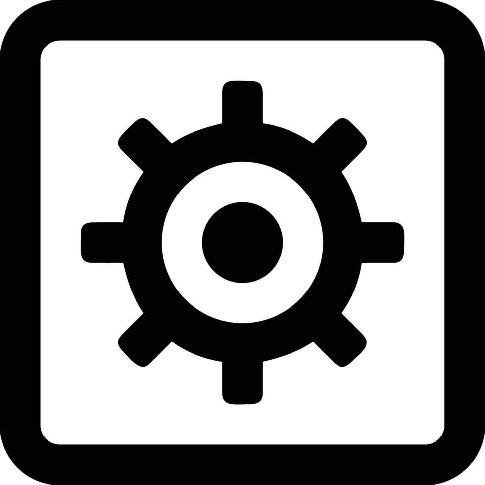 Ausrüstung Rahmen Symbol Symbol Vektor Bild. Illustration von das industriell Rad mechine Mechanismus Design Bild