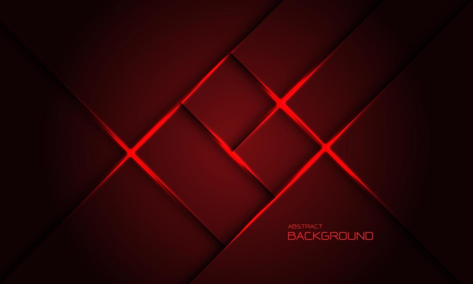 abstraktes rotes Quadrat Schattenlicht Kreuztechnologie futuristisch vektor