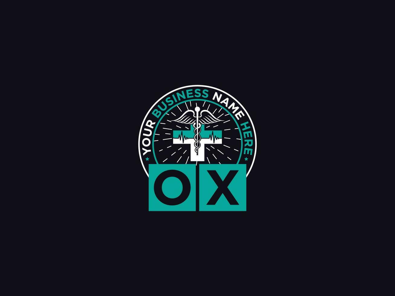 lyx oxe medicinsk logotyp, klinisk oxe logotyp brev design för du vektor