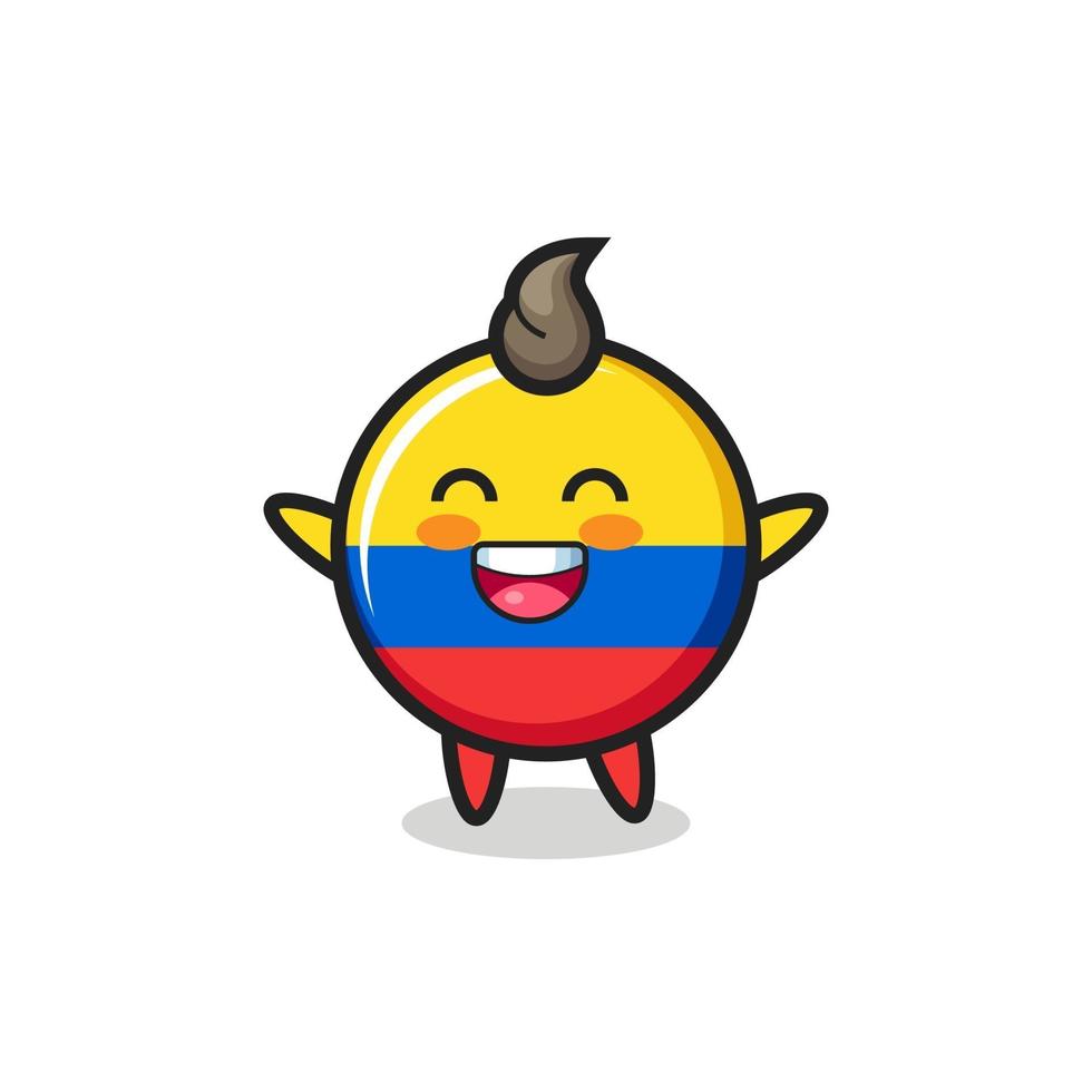 glückliches Baby Kolumbien Flagge Abzeichen Zeichentrickfigur vektor