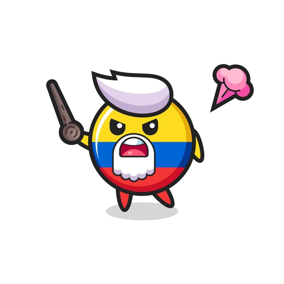 Süßes kolumbianisches Flaggenabzeichen Opa wird wütend vektor