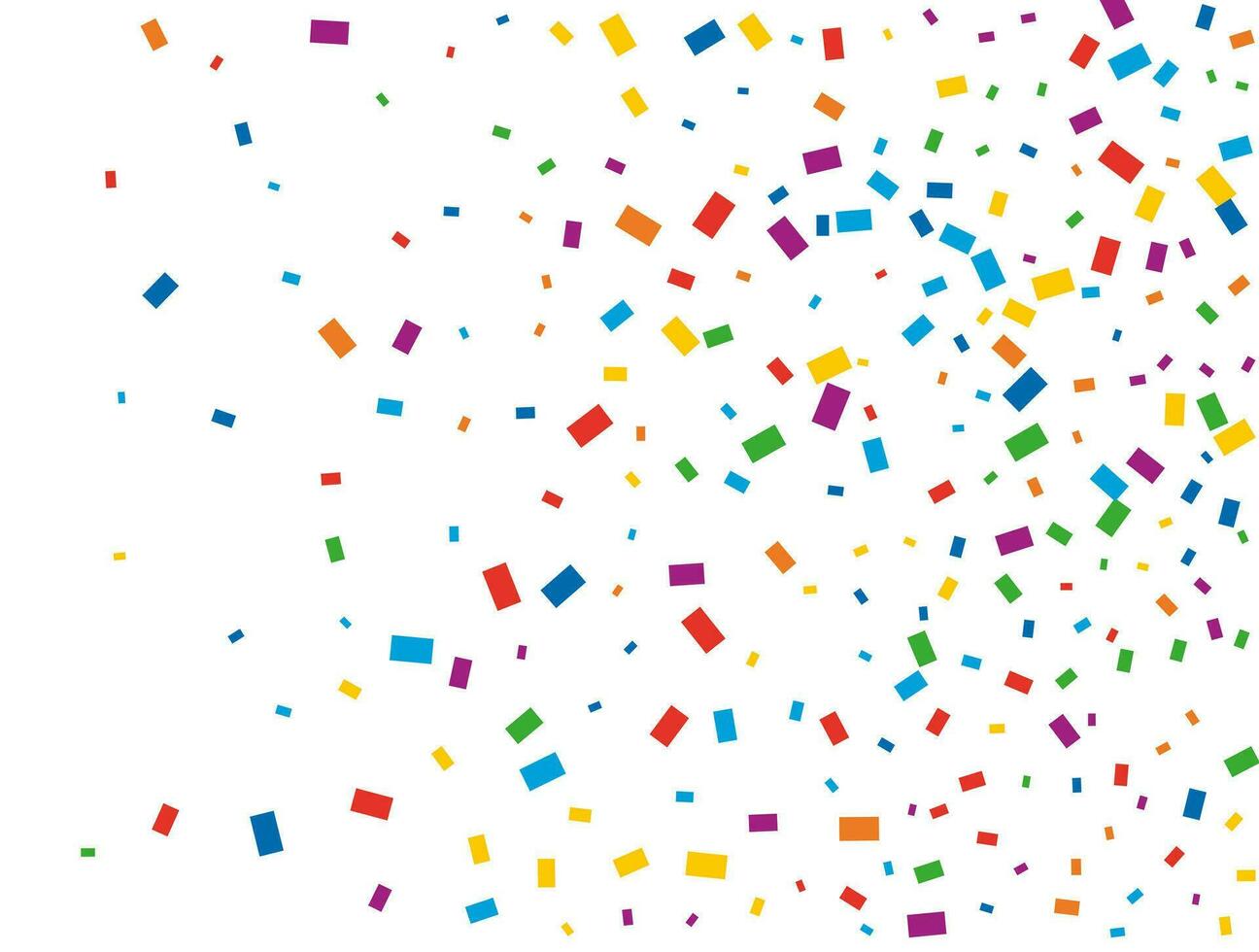 Semester rektangulär konfetti. ljus regnbåge glitter konfetti bakgrund. färgad festlig textur. vektor