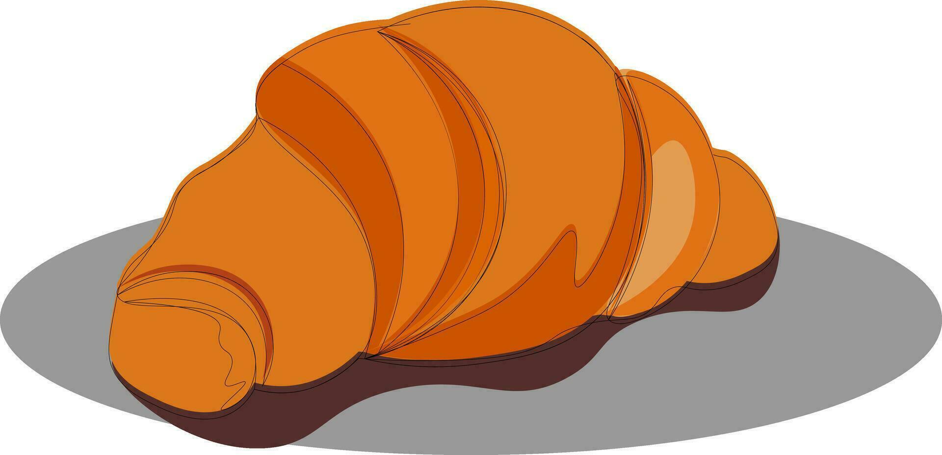 Croissant, Vektor oder Farbe Illustration.