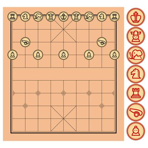 Kinesisk schack, Xiangqi. vektor