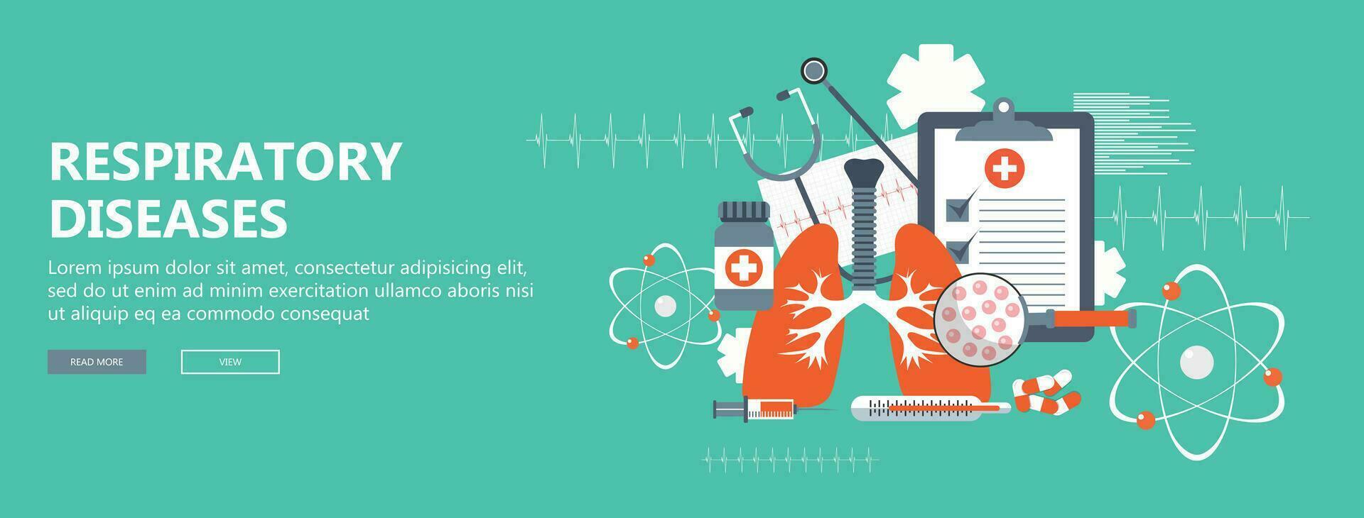 respiratorisk sjukdomar baner. platt vektor illustration