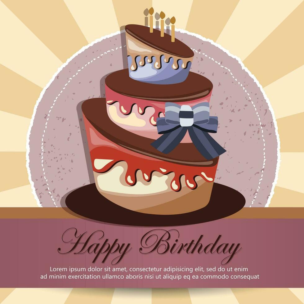 färgrik kort för födelsedagar, hjärtans dag, bröllop, firande. platt vektor illustration