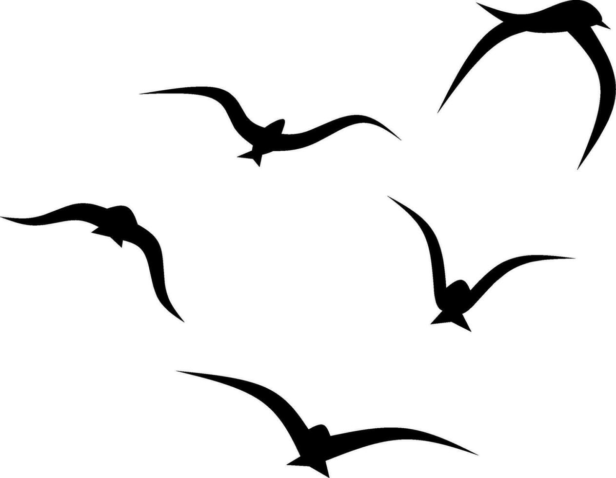 Vögel Herde Silhouette Vektor. Vögel Herde Silhouette können Sein benutzt wie Symbol, Symbol oder unterzeichnen. Vögel Herde Symbol zum Design verbunden zu Tier, Tierwelt oder Landschaft vektor