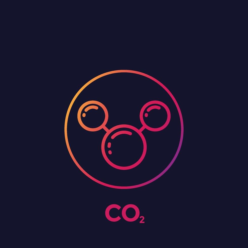 CO2-Molekül-Liniensymbol, Vektor
