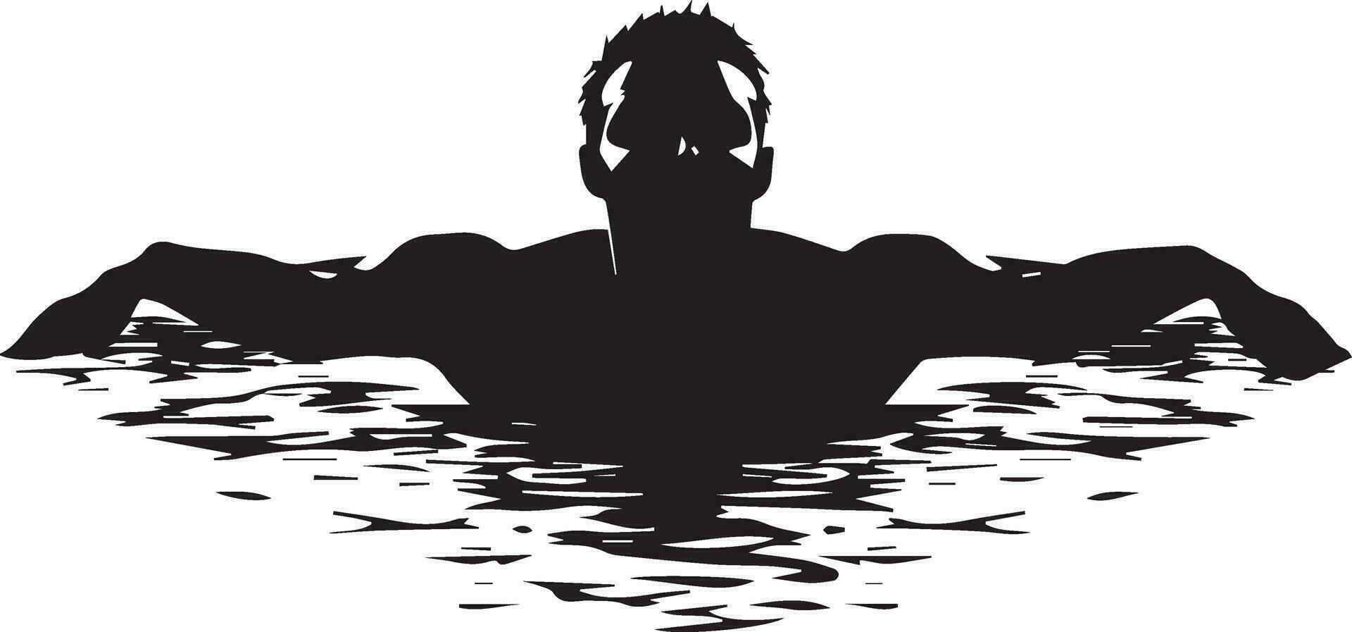 ein Schwimmer Schwimmen Pose Vektor Silhouette Illustration