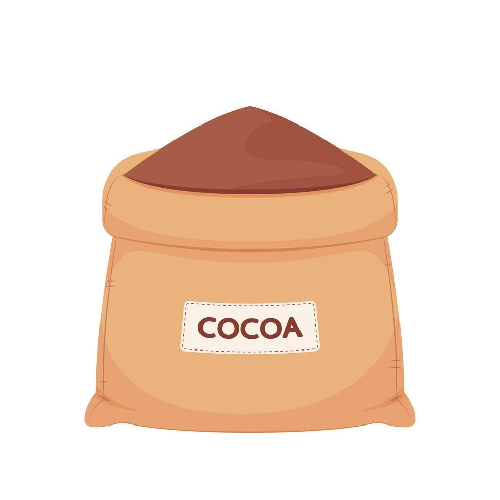 Kakao Sack Vektor. Kakao Sack auf Weiß Hintergrund. vektor