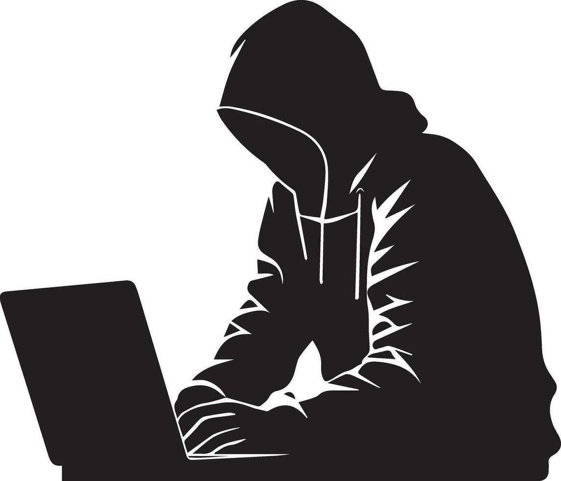 Hacker Vektor Silhouette Illustration 10