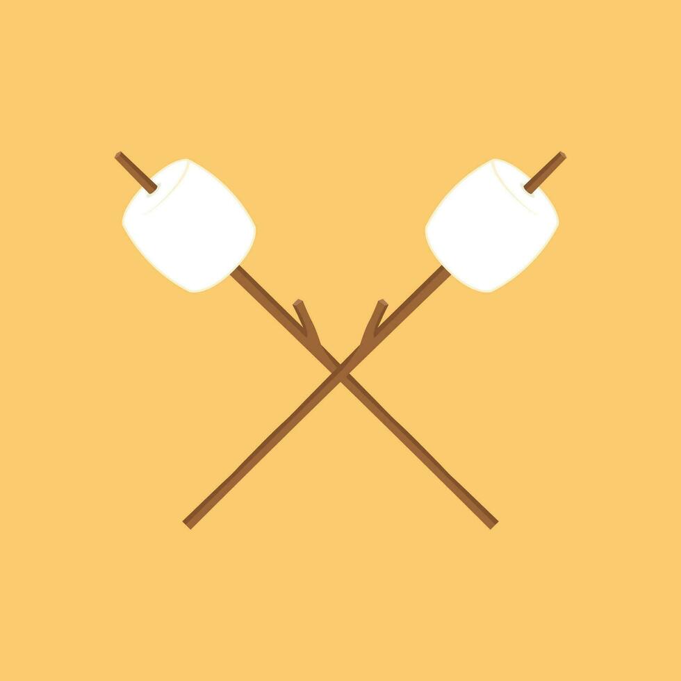 marshmallow och pinne vektor. fri Plats för text. marshmallow pinne logotyp. vektor