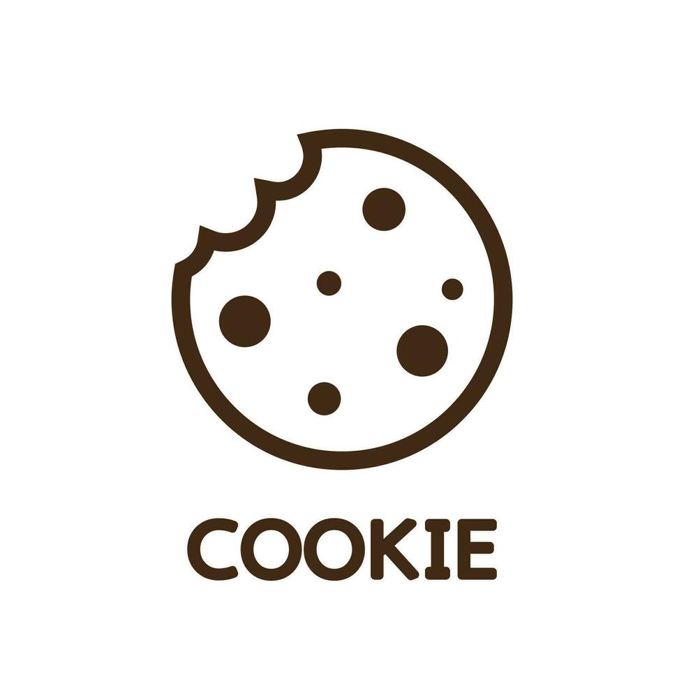 Cookie-Logo-Design. Cookie-Vektor auf weißem Hintergrund. vektor