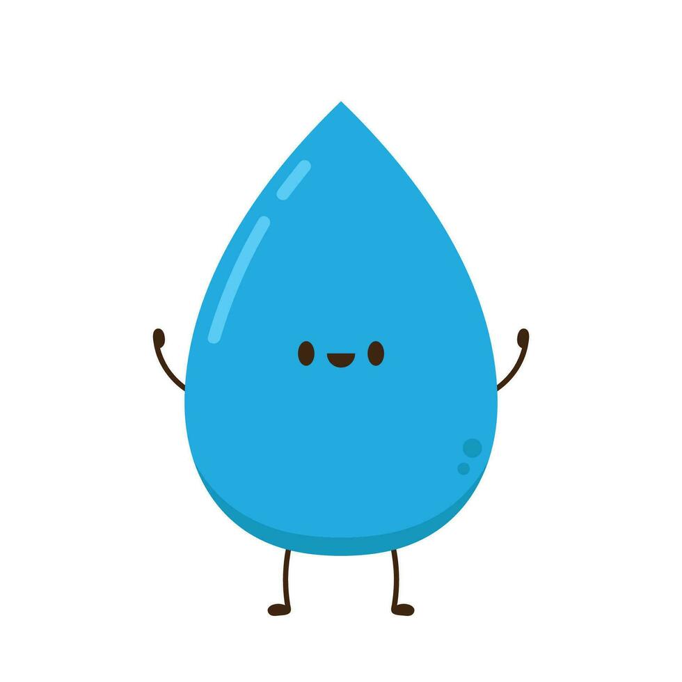 Karikatur Wasser Tropfen. Blau Tropfen mit anders Emotionen. Emotion Skala. Emotion Tagebuch. Vektor Illustration, isoliert auf Weiß Hintergrund.