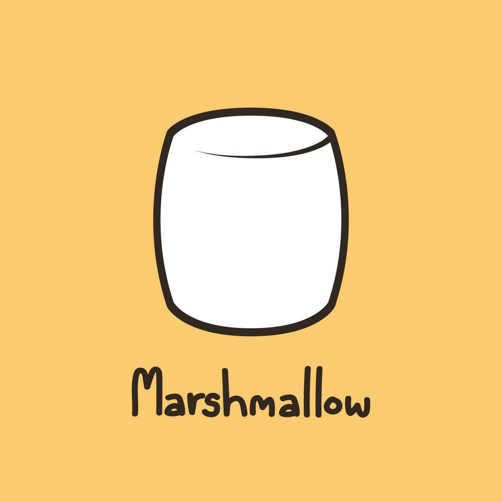 marshmallow tecknad vektor. Marshmallow logotyp design. marshmallow ikon. vektor