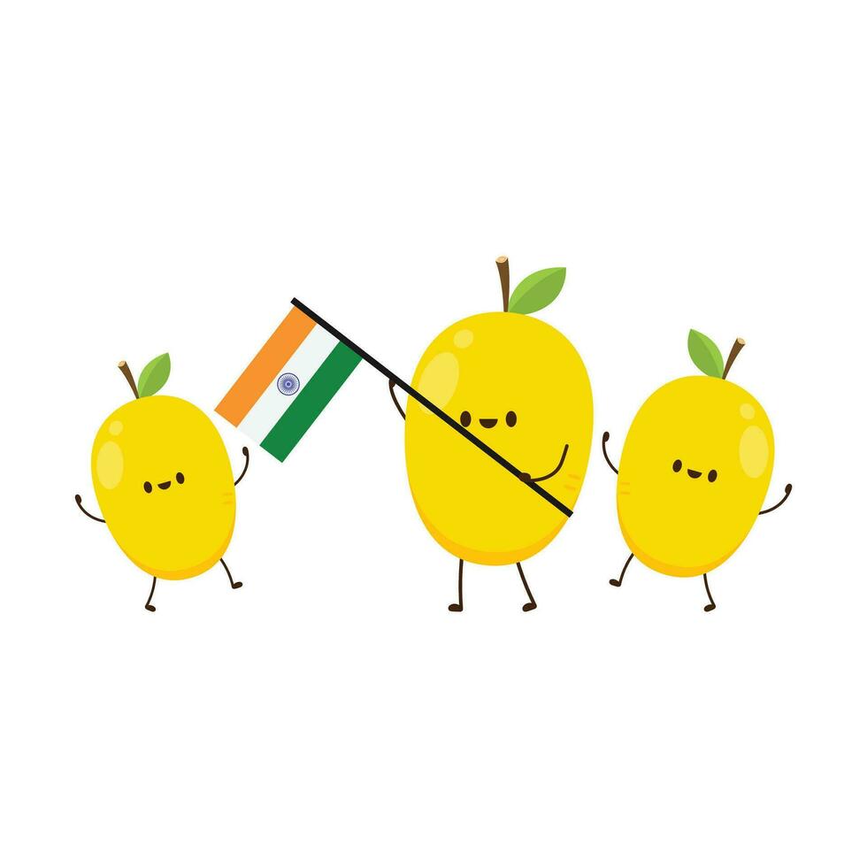 Mango Charakter Design. Indien Flagge Vektor. vektor