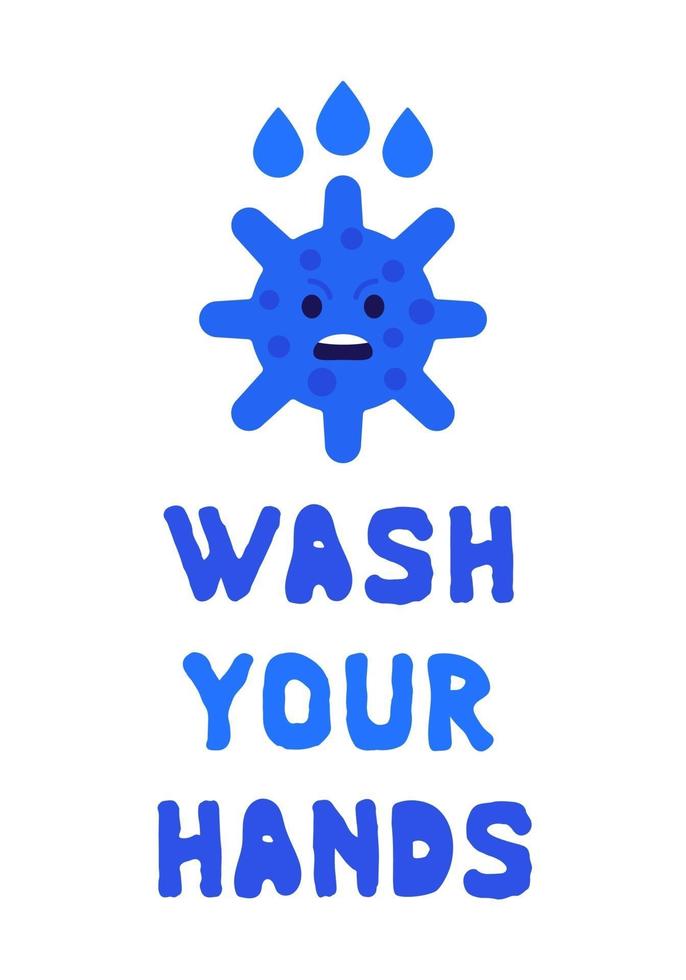 Waschen Sie Ihre Hände Poster mit Virus, Vektor