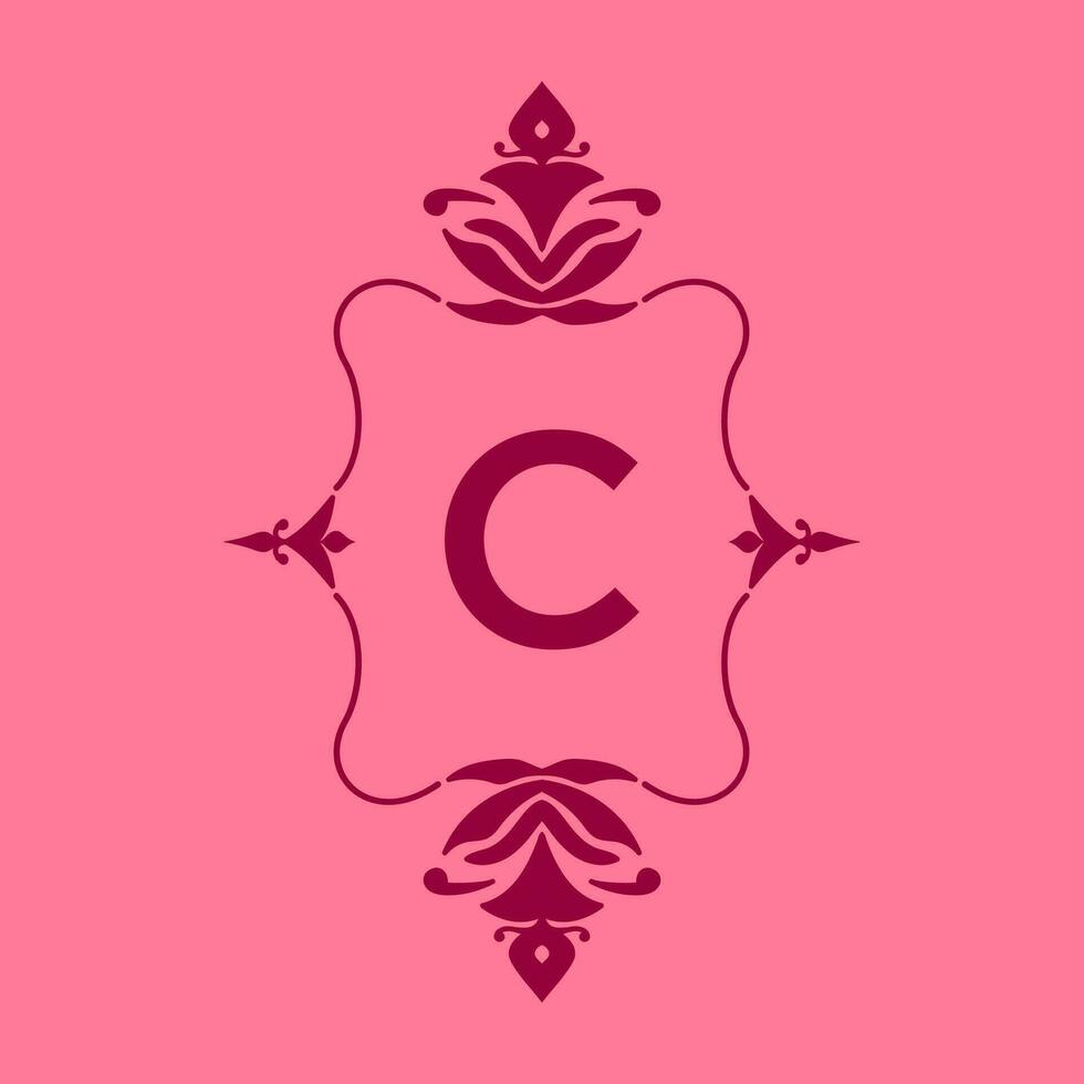 Brief c klassisch Schönheit Jahrgang Initiale Vektor Logo Rahmen Design