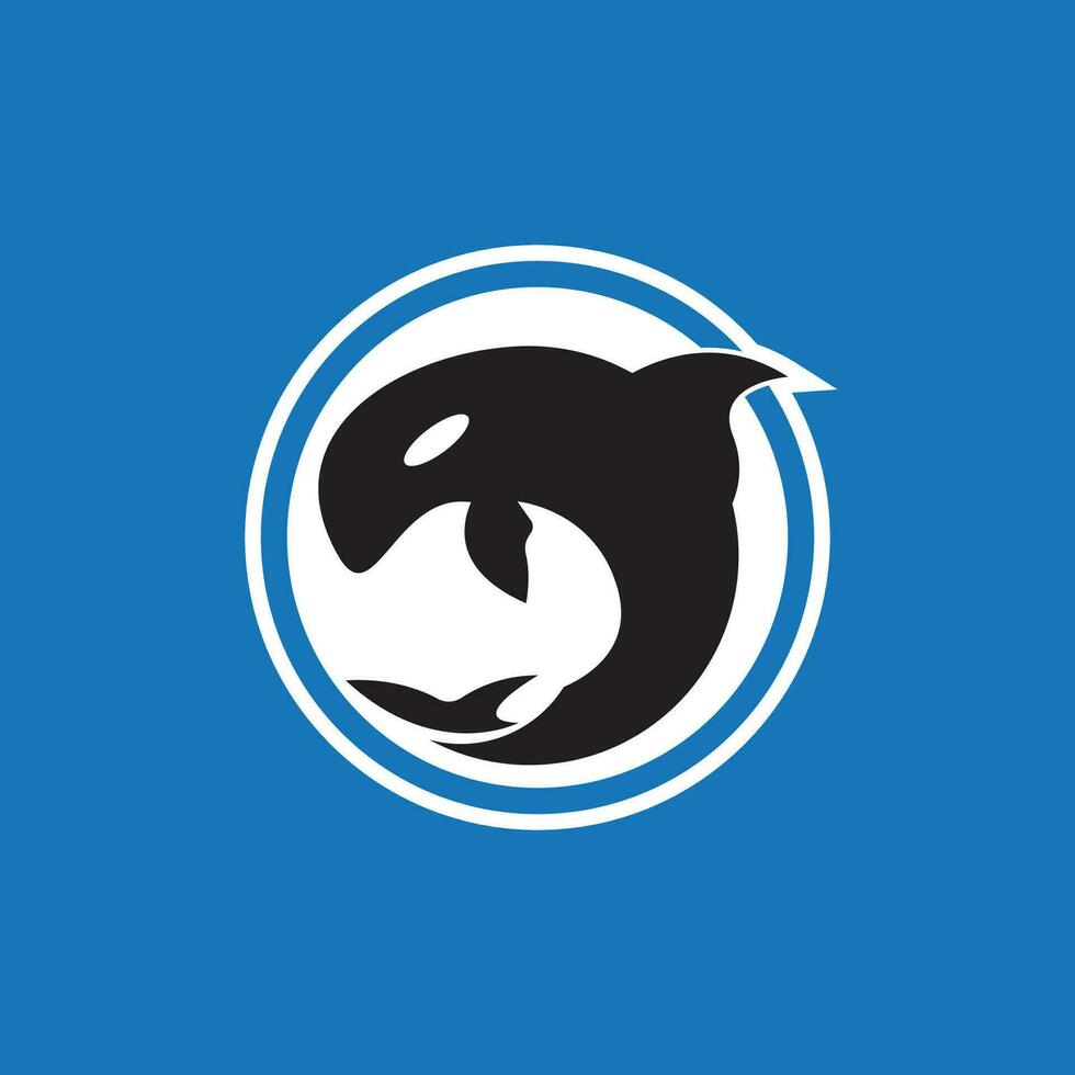 Orca Symbol und Symbol Vektor Vorlage Illustration