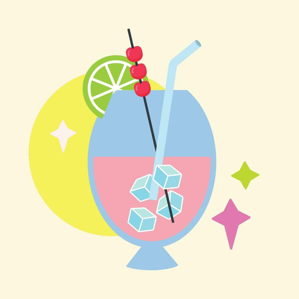 isoliert Cocktail Glas Symbol Getränk Vektor Illustration