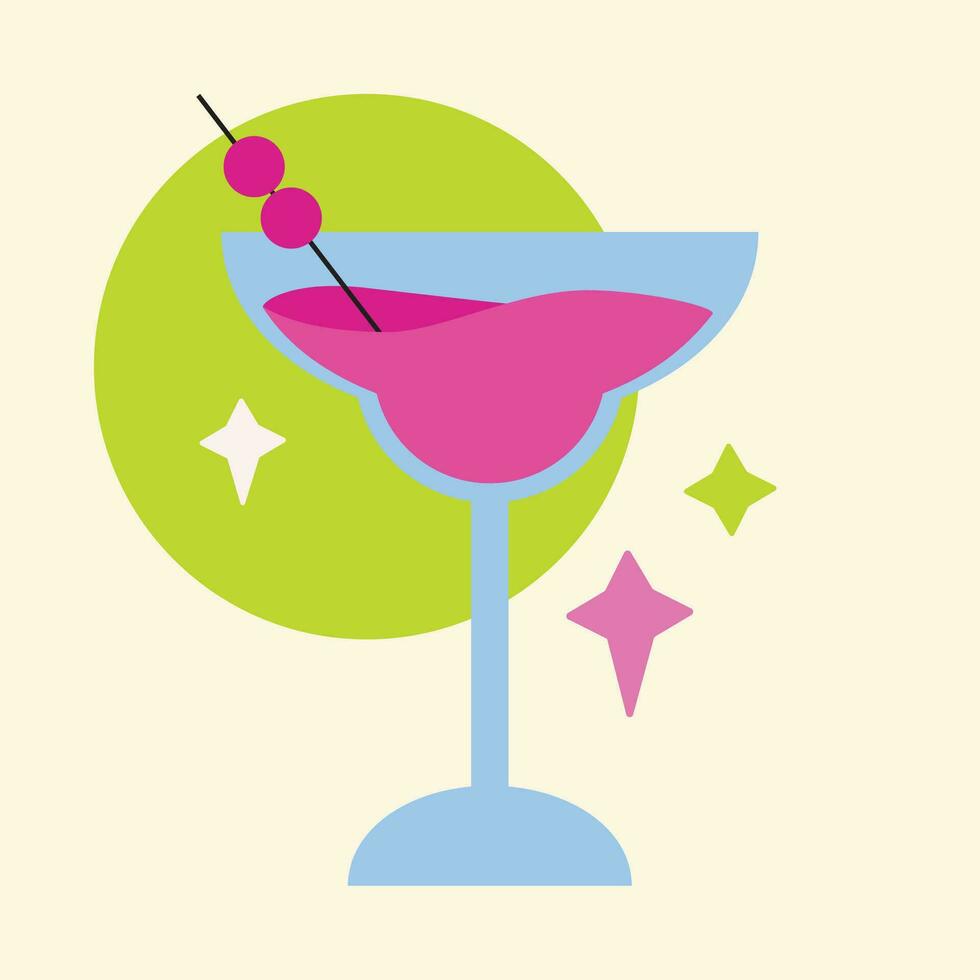 isoliert Cocktail Glas Symbol Getränk Vektor Illustration