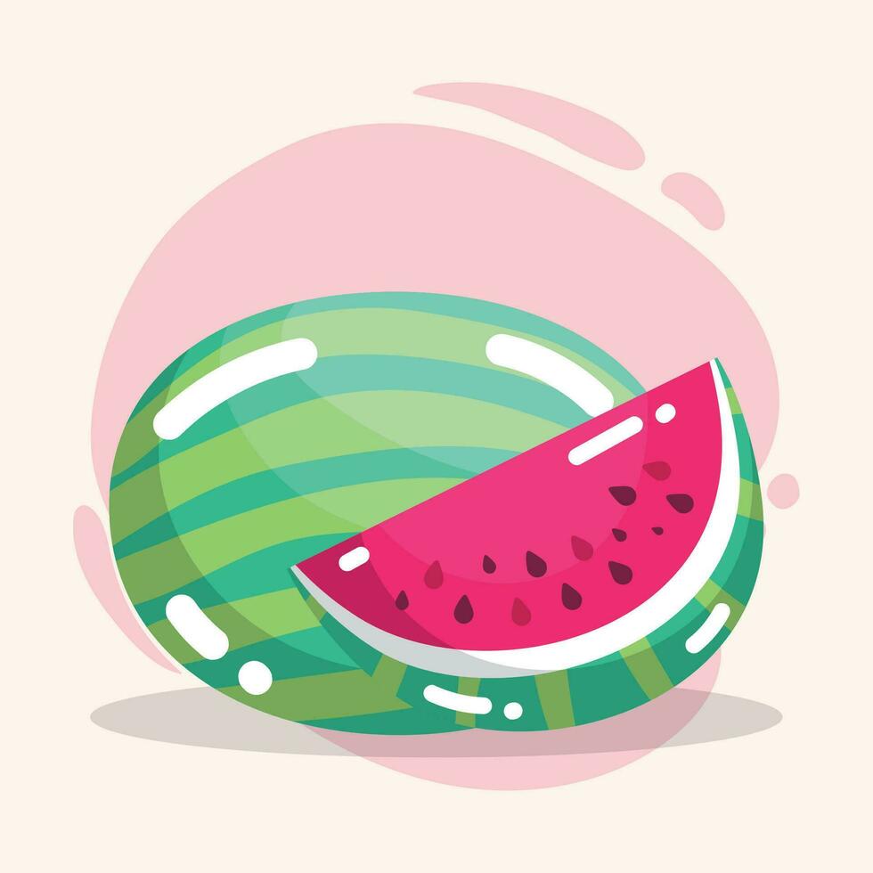 isoliert Wassermelone Obst Symbol gesund Essen Vektor Illustration