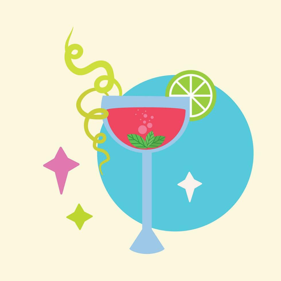 isoliert Cocktail Glas Symbol Getränk Vektor Illustration