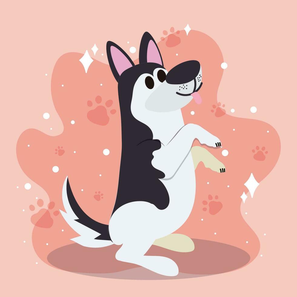 süß heiser Hund Karikatur Charakter Vektor Illustration