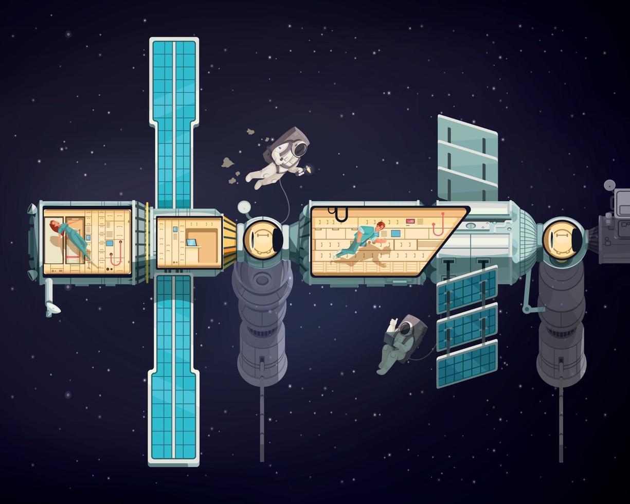 orbital rymdstation illustration vektor