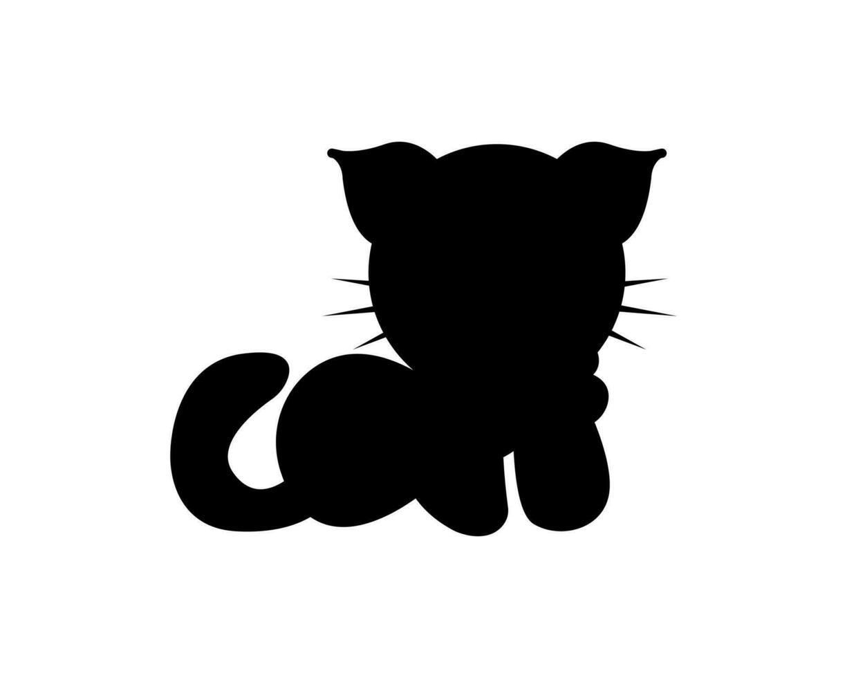 katt silhuett ikon illustration mall för många ändamål. isolerat på vit bakgrund vektor