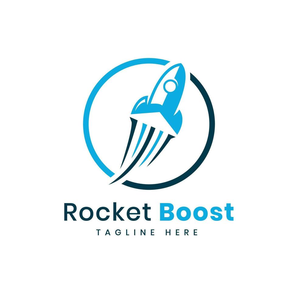 Rakete Boost Logo Kennzeichen Design kreativ modern Konzept zum Geschäft und Finanzen vektor