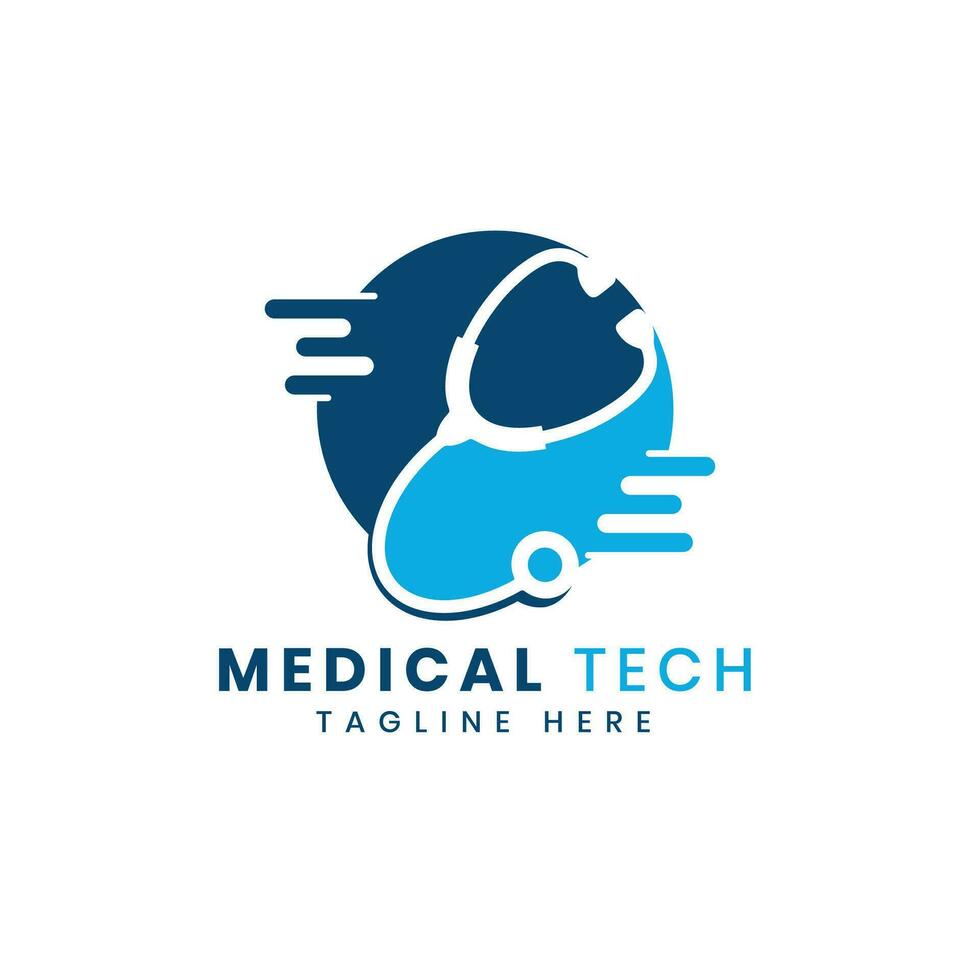 medicinsk hälsa teknologi modern kreativ minimal logotyp design begrepp vektor