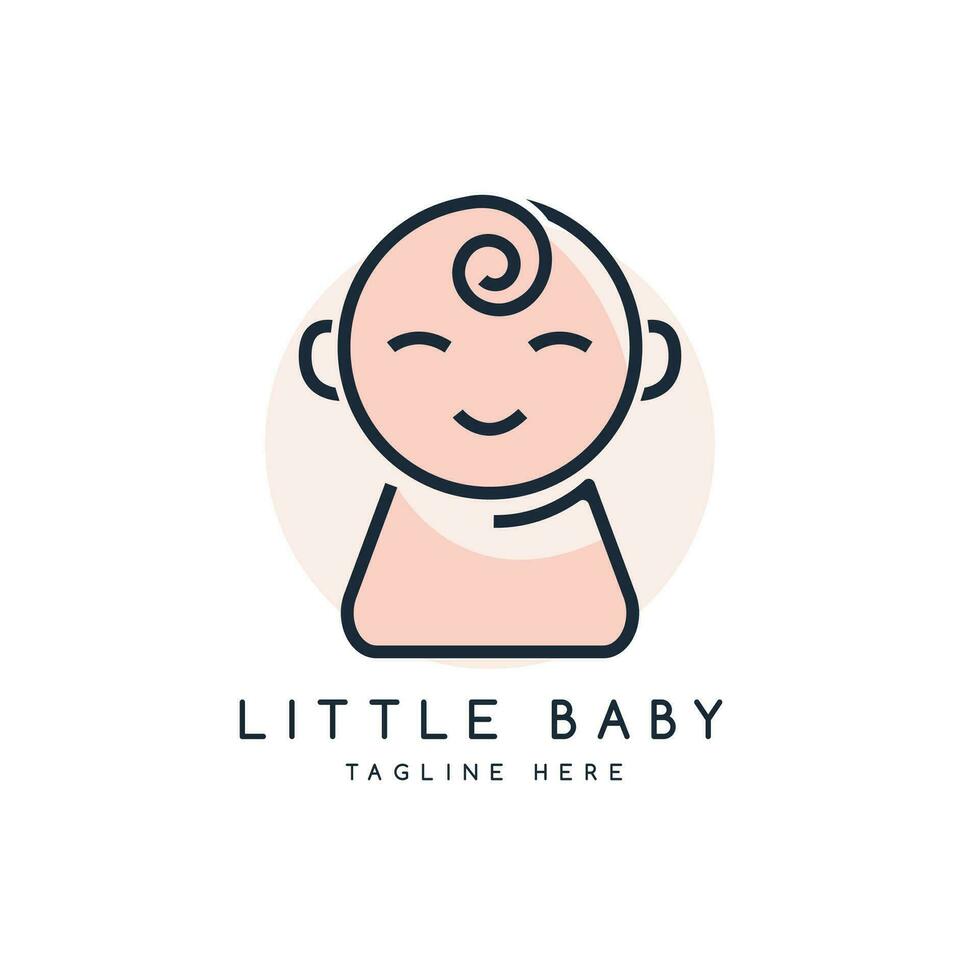 liten bebis eller barn logotyp design kreativ översikt design modern och platt vektor