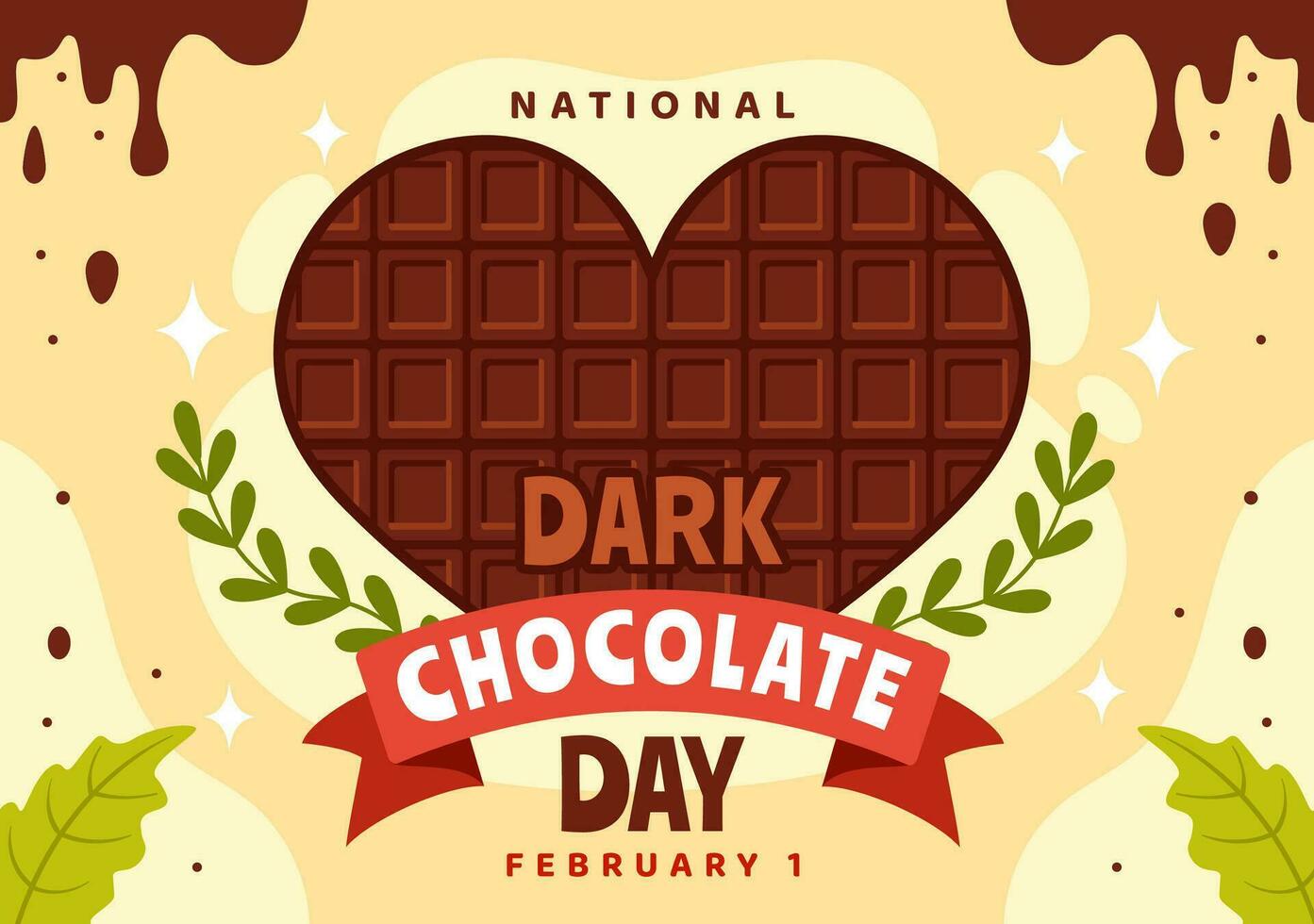 National dunkel Schokolade Tag Vektor Illustration auf Februar 1 zum das Gesundheit und Glück Das Schoko bringt im eben Karikatur Hintergrund Design